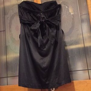 Black Formal Strapless Mini Dress with Bow Size 13